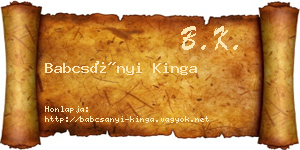 Babcsányi Kinga névjegykártya