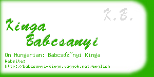 kinga babcsanyi business card